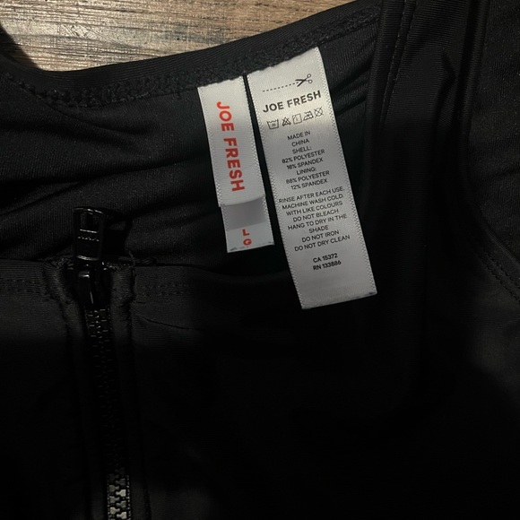 Black Zip-Front Swimsuit - Picture 2 of 3